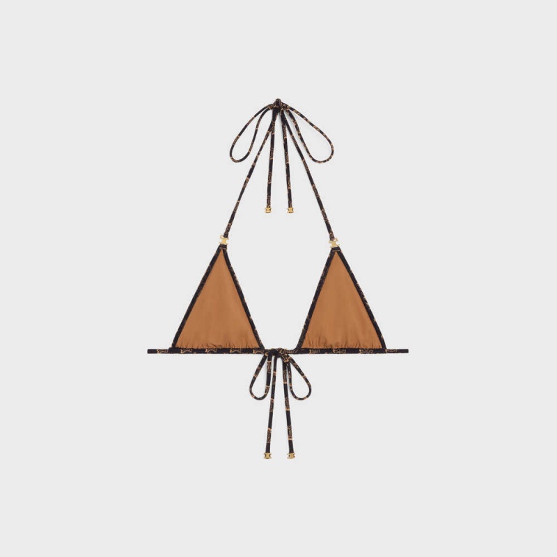 Toffee / Brown Celine triomphe triangle in matte jersey Lingerie | CL-592765