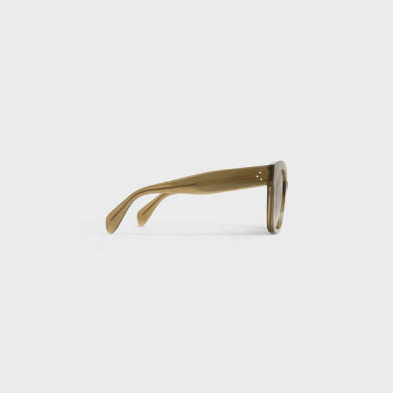 Transparent Khaki Celine Oversized S002 in Acetate Sunglasses | CL-592438