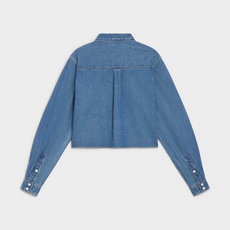 UNION OCEAN WASH Celine CROPPED IN UNION OCEAN WASH DENIM Shirts | CL-592822