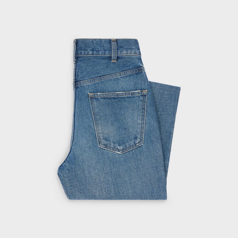 UNION WASH Celine DYLAN FLARED JEANS WITH SIGNATURE IN UNION WASH DENIM Pants | CL-592717