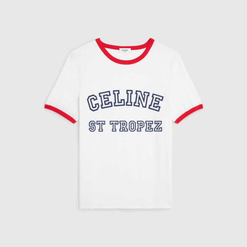 White/Red/Blue Celine St Tropez 70 s in cotton jersey T-shirts | CL-592781