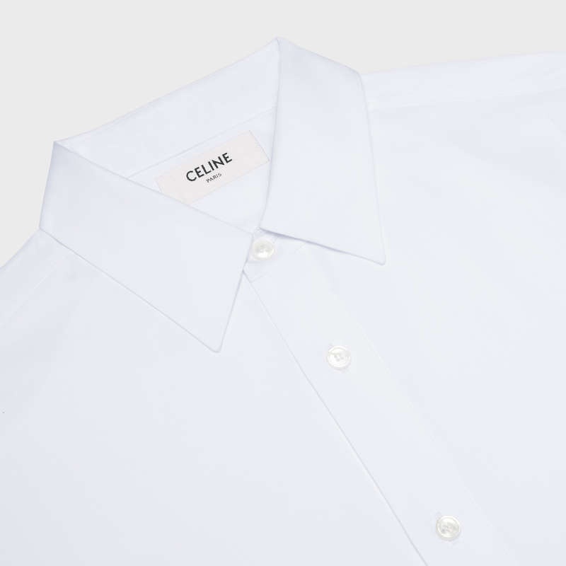 White Celine LOOSE IN COTTON POPLIN Shirts | CL-592178