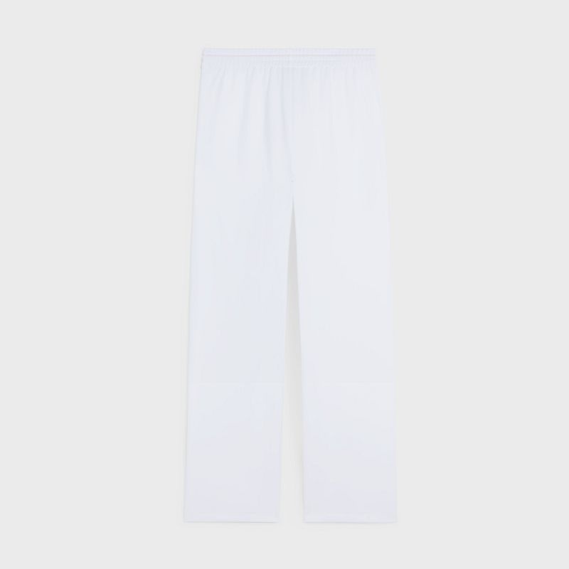 White Celine STRAIGHT JOGGING IN DOUBLE FACE JERSEY Pants | CL-592042