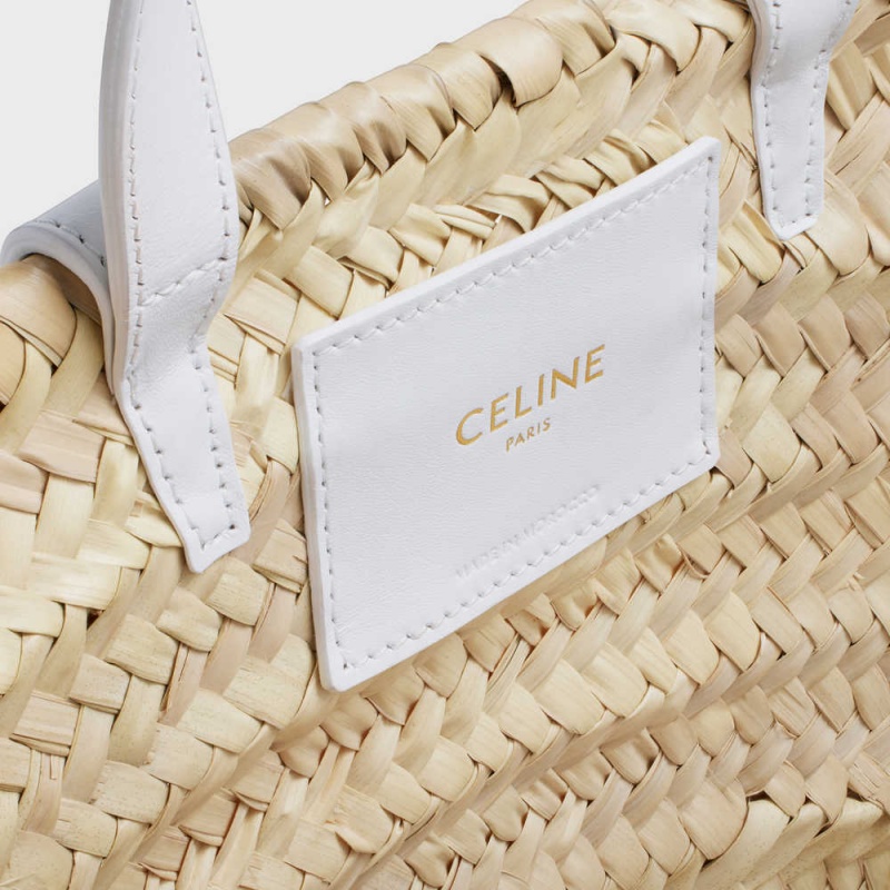 White Celine Teen Triomphe Classic in Palm leaves and Calfskin Panier | CL-593070