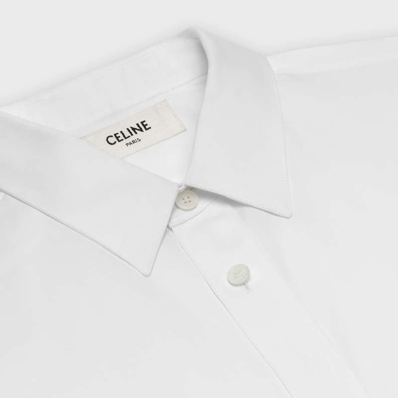 White Celine skinny in cotton poplin Shirts | CL-592180