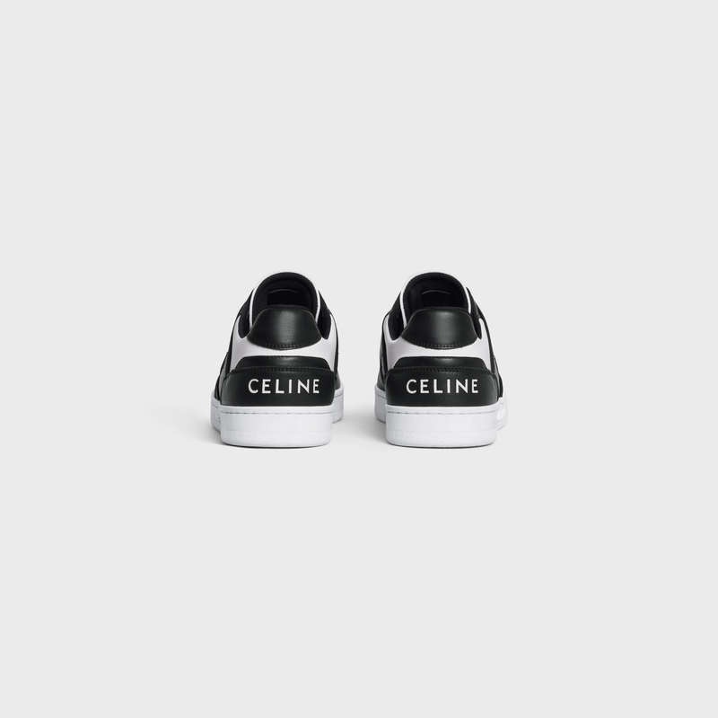 White / Black Celine C04 TRAINER LOW LACE-UP in CALFSKIN Sneakers | CL-591904