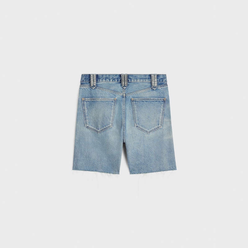 ZUMA WASH Celine wesley with studs in zuma wash denim Shorts | CL-592070