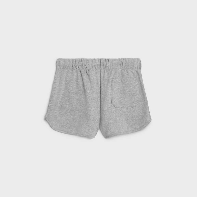 grey / ecru Celine Triomphe mini in cotton and cashmere Shorts | CL-592756